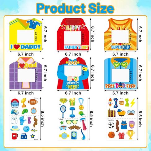 TENDFINE 30 Pack Happy Father's Day Photo Frame Craft Kits for Best Dad Picture Frame Craft Kits Home Decoration Fathers Day Gift Party Activity in Saudi Arabia