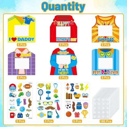 TENDFINE 30 Pack Happy Father's Day Photo Frame Craft Kits for Best Dad Picture Frame Craft Kits Home Decoration Fathers Day Gift Party Activity in Saudi Arabia