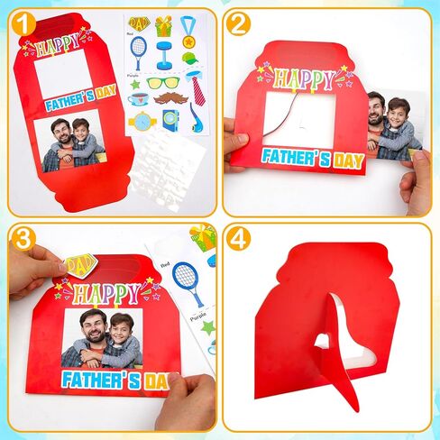 TENDFINE 30 Pack Happy Father's Day Photo Frame Craft Kits for Best Dad Picture Frame Craft Kits Home Decoration Fathers Day Gift Party Activity in Saudi Arabia