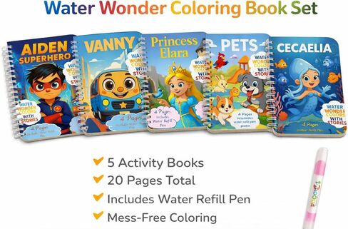 كتب تلوين مائية من FIESTA CART للأطفال الصغار الذين تتراوح أعمارهم بين 2-5 سنوات - 5 عبوات قابلة لإعادة الاستخدام خالية من الفوضى وكتب الرسم المائي للأطفال، وأنشطة السفر للأطفال الصغار، وألعاب مونتيسوري التعليمية للبنين والبنات in Saudi Arabia