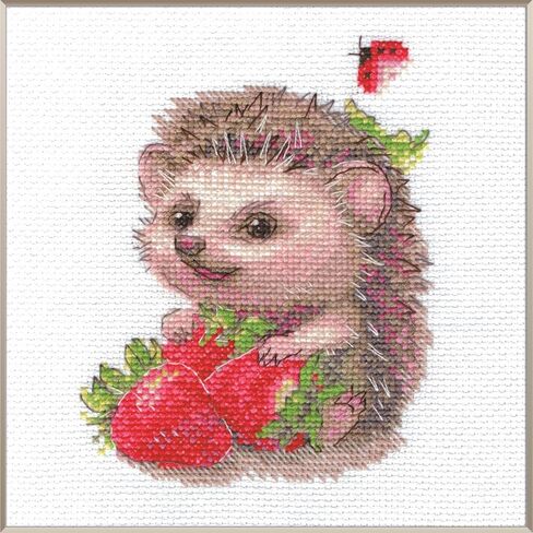 Aine - Hedge Hug A1024, Animals Cross Stitch Kits 5"x6", Cross Stitch Kits for Beginners & Advanced, Crossstitching Kit Adult, Nature Embroidery Counted Stitching Kit in Saudi Arabia
