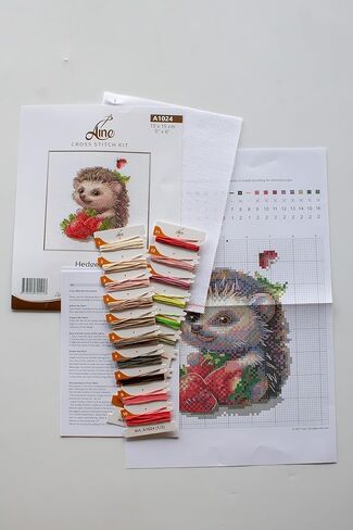 Aine - Hedge Hug A1024, Animals Cross Stitch Kits 5"x6", Cross Stitch Kits for Beginners & Advanced, Crossstitching Kit Adult, Nature Embroidery Counted Stitching Kit in Saudi Arabia
