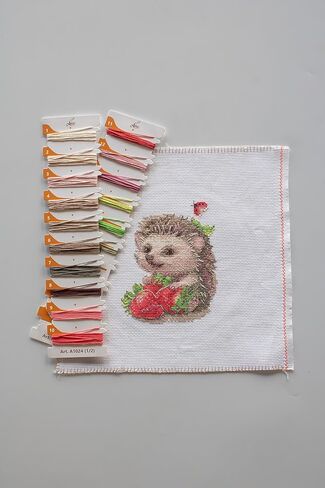 Aine - Hedge Hug A1024, Animals Cross Stitch Kits 5"x6", Cross Stitch Kits for Beginners & Advanced, Crossstitching Kit Adult, Nature Embroidery Counted Stitching Kit in Saudi Arabia