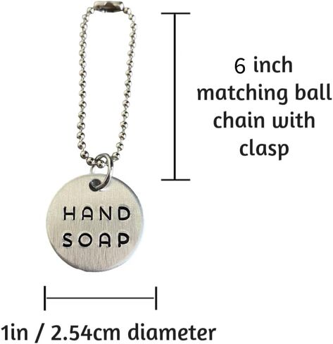 2 Piece Soap Dispenser Labels - Hand & Dish Soap Bottle Tag Set - Hand-Stamped Brass or Aluminum - Guest Bathroom & Kitchen Organization - Silver or Gold Color (Silver (Aluminum)) in Kuwait