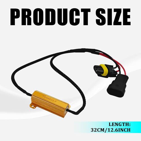 2 PCS Car LED Light Bulb Decoder, 9005/9006 50W LED Load Resistor Kit, Anti Flicker Error Decoder, Warning Canceller Relay Harness Adapter, Universal for Most Cars Headlight Fog Light Bulbs in Saudi Arabia