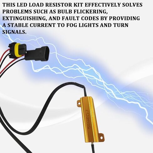 2 PCS Car LED Light Bulb Decoder, 9005/9006 50W LED Load Resistor Kit, Anti Flicker Error Decoder, Warning Canceller Relay Harness Adapter, Universal for Most Cars Headlight Fog Light Bulbs in Saudi Arabia