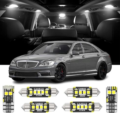 24 Pieces Interior LED Lights Replacement for Mercedes Benz S-Class W221 2006-2013 White LED Interior Bulb with Install Tool in Kuwait