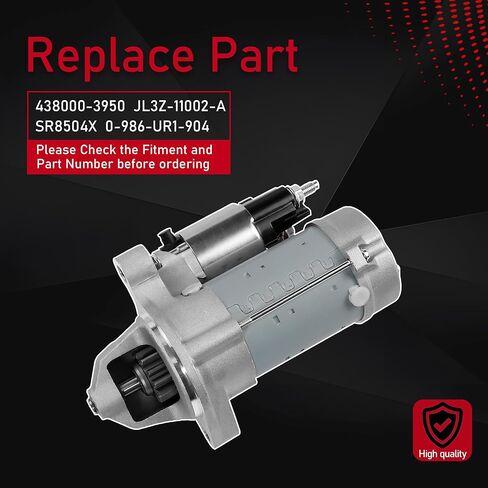 New Starter Motor Compatible with 2018-2020 Ford F-150 V8 5.0L Replaces JL3Z-11002-A 438000-3950 JL3Z-11002-AB TN438000-3950 34031 in Kuwait