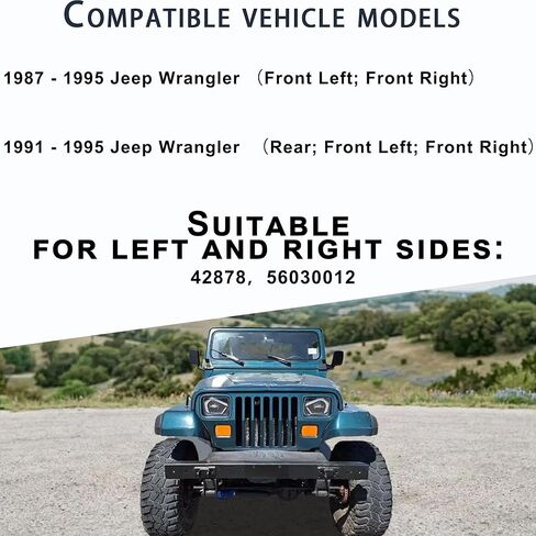42878 1 Pair Front Windshield Wiper Arm Kit Fits Compatible with Jeep 1987-1995 Wrangler 1991-1995 Front Left Right and Rear Replaces OE 56030012 in Saudi Arabia
