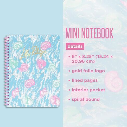 Lilly Pulitzer Hardcover Mini Spiral Notebook, 8.25" x 6.5" Small Journal with 160 College Ruled Pages (Shelden) in Kuwait