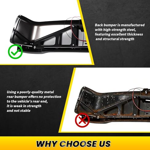 Rear Step Bumper Assembly Compatible with 2011-2014 Silverado 2500HD 3500HD and 2011-2014 Sierra 2500HD 3500HD Chrome Back Bumper w/o Sensor Holes Single GM1103164 in Kuwait
