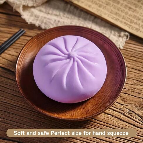 Dumpling Stress Ball, Squishy Dumpling Stress Relief Fidget Sensory Toy, Steamed Stuffed Bun Stretchy Desk Toy, Easter Basket Stuffers, Sensory Stress Relief Squeeze Hand Toy for All (Purple) in Saudi Arabia