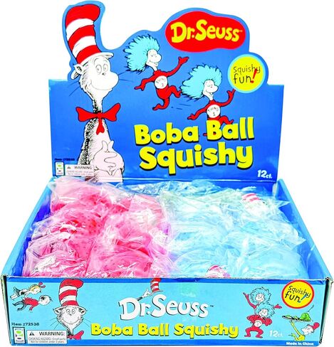 Raymond Geddes Dr. Seuss Boba Ball Squishy - Pack of 12 - Fun and Squeezable Collectible Toys for Kids in Kuwait