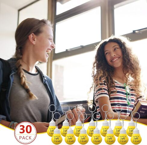 Kenning 30 Pcs VBS 2026 Gifts Vacation Bible School Christian Gifts Lightbulb Shaped Stress Balls Keychains Squeeze Yellow Toys Relief Keychains for Vocation Bible School Christian Camp Supplies in Kuwait