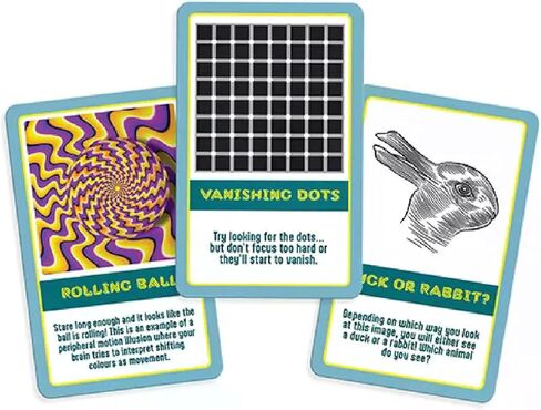Gift Republic 100 Optical Illusion Mind-Bending Double-Sided Card, Multicolor, Pack of 50 in Kuwait