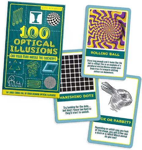Gift Republic 100 Optical Illusion Mind-Bending Double-Sided Card, Multicolor, Pack of 50 in Kuwait