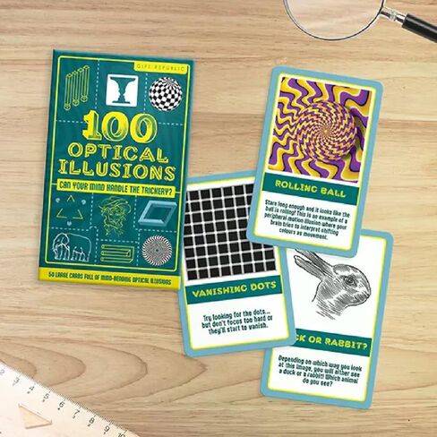 Gift Republic 100 Optical Illusion Mind-Bending Double-Sided Card, Multicolor, Pack of 50 in Kuwait