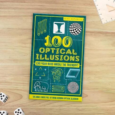 Gift Republic 100 Optical Illusion Mind-Bending Double-Sided Card, Multicolor, Pack of 50 in Kuwait