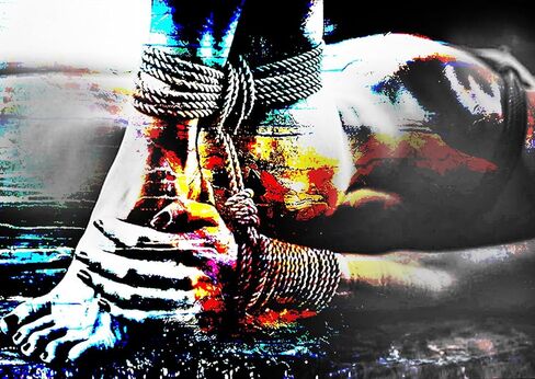 Diamond Art Painting Sexy Woman with Bound Hands and Feet Modern Black and White Kit for Adults by Number Kits Gem Art Wall Home Decor(17.8 x11.8inch) in Kuwait