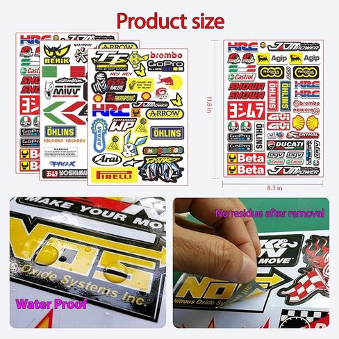 3 Racing Stickers Sponsor for Motorcycles Bike Weatherproof Vinyl Motocross Stickers Suitable for Motorcycles,Cars,Racing Vehicles,Helmets,etc in Saudi Arabia