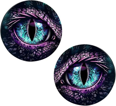 2 PCS Beast Eyes Headlight Decals, 3D Stereo Eyes Headlight Sticker, Funny Round Light Dedicated Decals, Wranglers Light Accessories for Men Women, Universal Car Bumper Window Decor (Purple) in Saudi Arabia