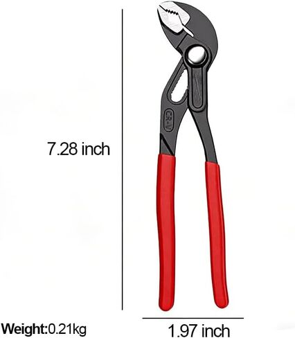 Self Adjustable Slip groove Joint Pliers, Chrome Vanadium Steel for Pipe Installation Machinery Maintenance & Home Industrial Repair, 7 Inch, Black in Kuwait