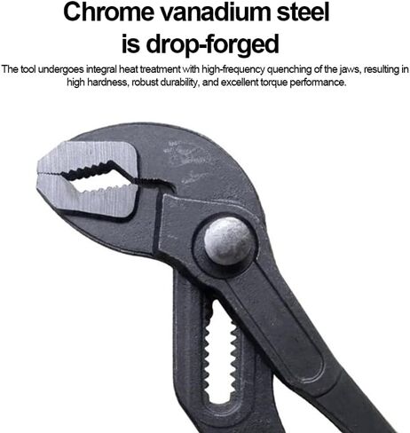 Self Adjustable Slip groove Joint Pliers, Chrome Vanadium Steel for Pipe Installation Machinery Maintenance & Home Industrial Repair, 7 Inch, Black in Kuwait