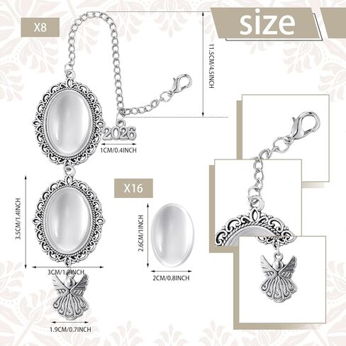 Sureio 8 PCS Cap Cap Memorial Photo Charm Tassel Charms لعام 2025 Cap Cap Cap Tassel Charm Memorial Photo Decorations Higds To the Cap Topper (Atique Gold ، Angel) in Kuwait