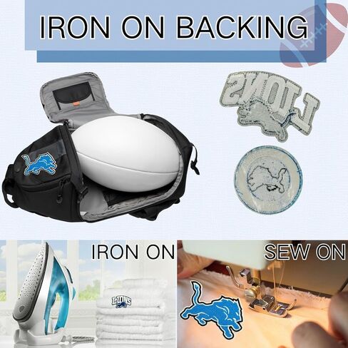 4 Pcs Cool Rugby Sports Embroidery Patches Football Fans Embroidered Badges Team Logo Patch for Sew On/Iron On Fabric Stickers Applique for Clothes, Backpacks,Hat,Jeans,Sportswear,Blue Lions in Saudi Arabia