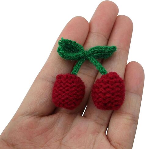 XGNG 10PCS Yarn Cherry Ornament Applique Patch for Luggage Hat Shoes Headwear Hair Clip Corsages DIY Decorations in Kuwait