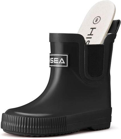 HISEA Kids Ankle Rain Boots Waterproof Deck Rubber Shoes for Boys Girls (Toddler/Little Kid/Big Kid) in Saudi Arabia