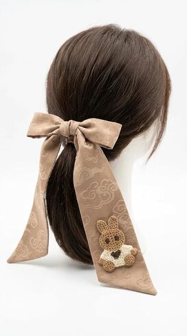 Crochet Bunny Embroidered Iron On Patch, Cute Brown Rabbit Applique, Knitted Style Sew On Patch for Baby Clothes Kids Jackets Backpacks Hats in Kuwait
