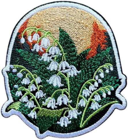 Lily of The Valley Flower Embroidery Patch for Clothes Backpacks Hats Jeans Bags, Coquette Floral Size 3" Iron Patch or Sew On Patches, Applique Embroidery Patches, Gift for Flower Lovers in Kuwait