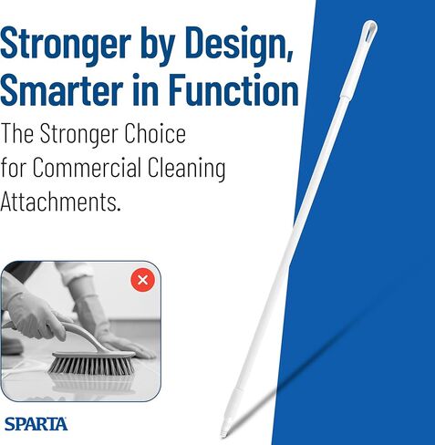 SPARTA 41226EC02 Fiberglass Broom Handle, Mop Handle, Replacement Handle With Acme Threaded Tip For Commercial Cleaning, 72 Inches, White, (Pack of 12) in Saudi Arabia