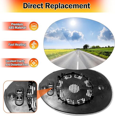 Compatible MINI Cooper Side Mirror Glass Replacement F54 F55 F56 F57 F60 2016-2020,Passenger Side MINI Cooper Rear View Mirror Glass with Power Heated, Replace for 51167366044/51167366040-Right in Saudi Arabia