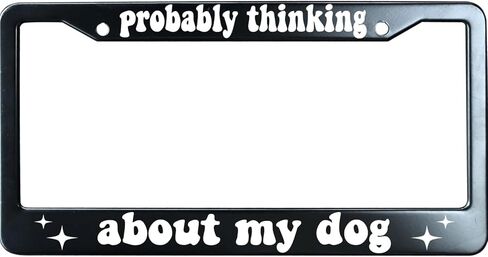 My Dog Says Hi Black License Plate Frame Humor Funny, Heavy Duty Stainless Steel Car Plate Tag, UV Printed License Plate Holder in Saudi Arabia