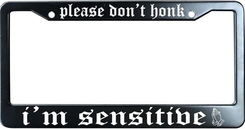 My Dog Says Hi Black License Plate Frame Humor Funny, Heavy Duty Stainless Steel Car Plate Tag, UV Printed License Plate Holder in Saudi Arabia