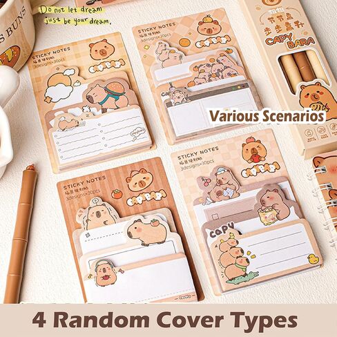 Cute Capybara School Supplies set ballpoint pens, pencil cse, sticky notes ，pencil sharpener，ruler，Badge，pencil，ID badge holder with lanyard，erasers， in Saudi Arabia