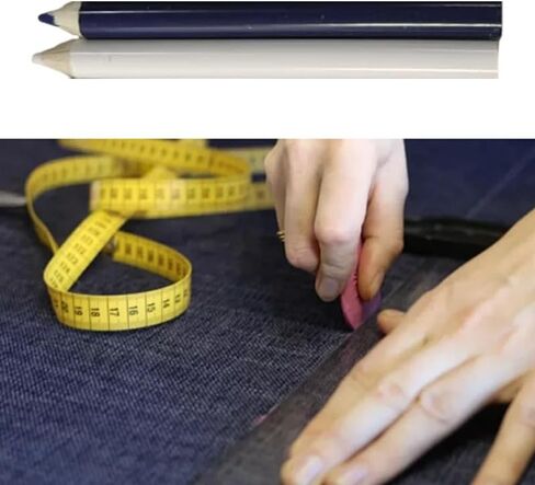 14pcs Fabric Marking Pencils for Sewing – White & Blue Water-Soluble, Washable Tailor’s Chalk Pens with Sharpener & Tape Measure for Dressmaking, Quilting & Craft Projects in Saudi Arabia