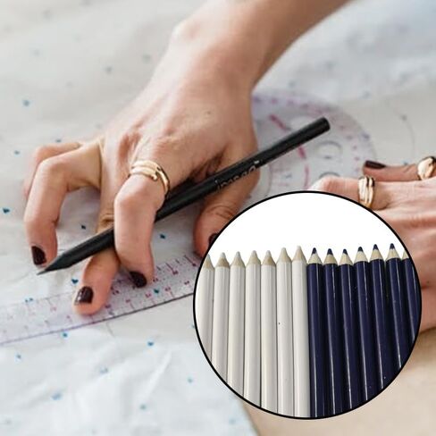 14pcs Fabric Marking Pencils for Sewing – White & Blue Water-Soluble, Washable Tailor’s Chalk Pens with Sharpener & Tape Measure for Dressmaking, Quilting & Craft Projects in Saudi Arabia