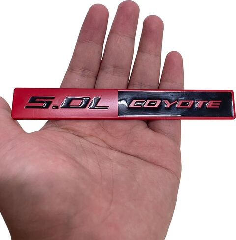 2PC 5.0L Coyote Emblem Decal Car Engine Letters Decal Plating Badge 3D Metal Style Fit for F150 5.0L Engine Truck Red Black in Kuwait