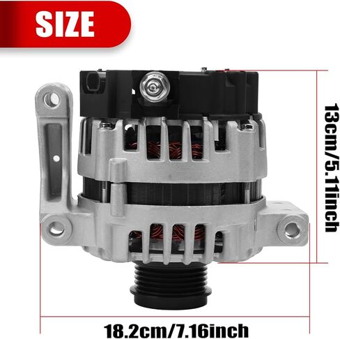 Alternator Compatible with 2018-2024 Equinox 1.5L, 2018-2024 Terrain 1.5L, 130A 12V 5-Groove Pulley Replace# 13535009 13513070 13517759 13583100 in Kuwait