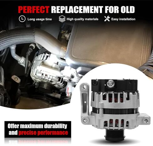 Alternator Compatible with 2018-2024 Equinox 1.5L, 2018-2024 Terrain 1.5L, 130A 12V 5-Groove Pulley Replace# 13535009 13513070 13517759 13583100 in Kuwait