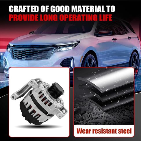 Alternator Compatible with 2018-2024 Equinox 1.5L, 2018-2024 Terrain 1.5L, 130A 12V 5-Groove Pulley Replace# 13535009 13513070 13517759 13583100 in Kuwait