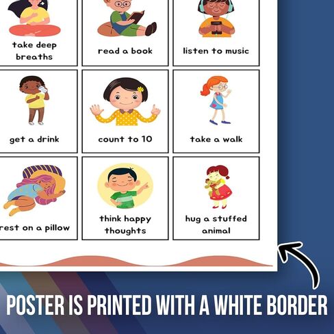 Calming Strategies For Kids Poster - Educational Learning Kids Classroom School Poster - 12 x 18 Inch Unframed Poster - Premium Poster On 100lb Gloss Paper - Printed In The USA FHJP1222 in Kuwait
