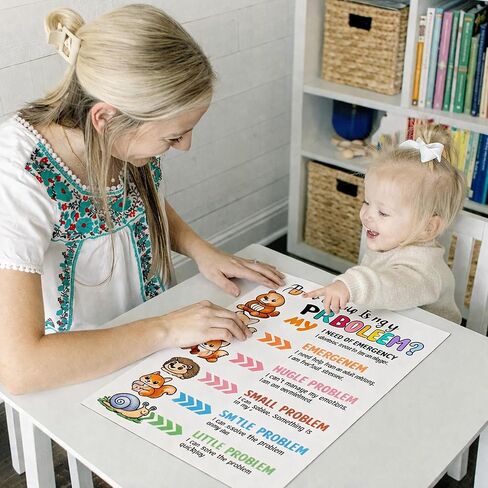 Calming Corner Posters 12 Pack, Calm Down Corner Supplies with Feelings Wheel, Emotional Regulation Tools for Kids, Preschool Classroom Must Haves, Educational Posters for Toddlers Wall Decor in Saudi Arabia