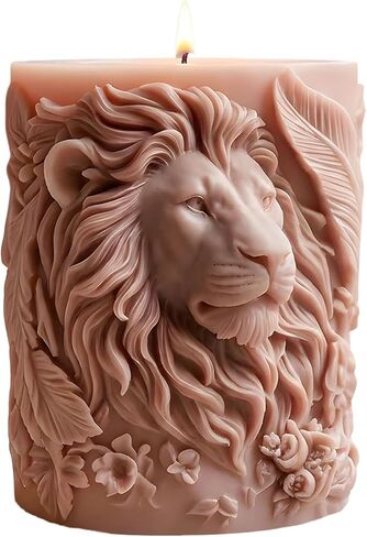 3D Lion Embossed Candle Molds Lion Head Pillar Silicone Candle Mold for Candles Making Resin Casting Aromatherapy Candles Handmade Wax Home Decor in Saudi Arabia