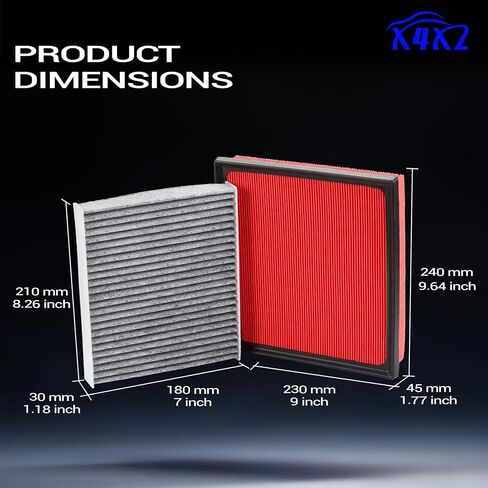 CA12377 CF12157 Engine & Cabin Air Filter for 2019-2022 Toyota Avalon, 18-24 Camry, 20-26 Highlander, 2019-2025 RAV4, 23-25 GR Corolla, 19-25 Lexus ES350, 22-25 NX250/NX350, 23-25 RX350, 24-25 TX350 in Kuwait