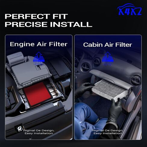 CA12377 CF12157 Engine & Cabin Air Filter for 2019-2022 Toyota Avalon, 18-24 Camry, 20-26 Highlander, 2019-2025 RAV4, 23-25 GR Corolla, 19-25 Lexus ES350, 22-25 NX250/NX350, 23-25 RX350, 24-25 TX350 in Kuwait