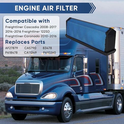 فلتر هواء المحرك متوافق مع أجزاء ملحقات الشاحنات Freightliner Cascadia Coronado 122SD DD13 DD15 يحل محل AF27879 CA5790 83478 P618478 CA11249 LAF6260 in Kuwait